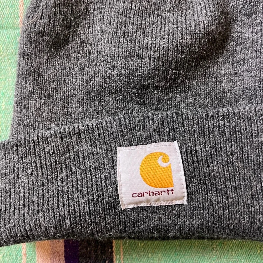 Carhartt Beanie Hat Unisex OS Charcoal Gray A18-CLH Knit Watch Cap Logo Patch